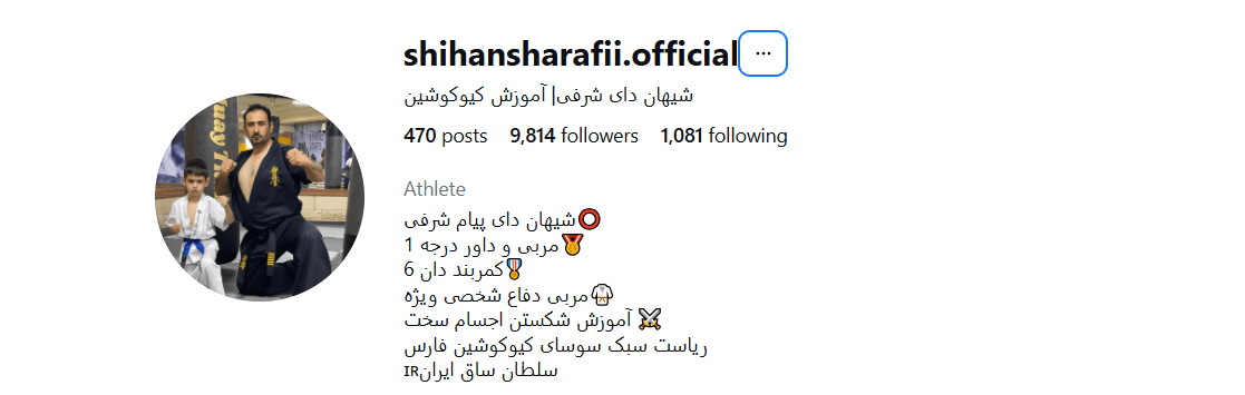 آکادمی کیوکوشین کاراته پیام شرفی